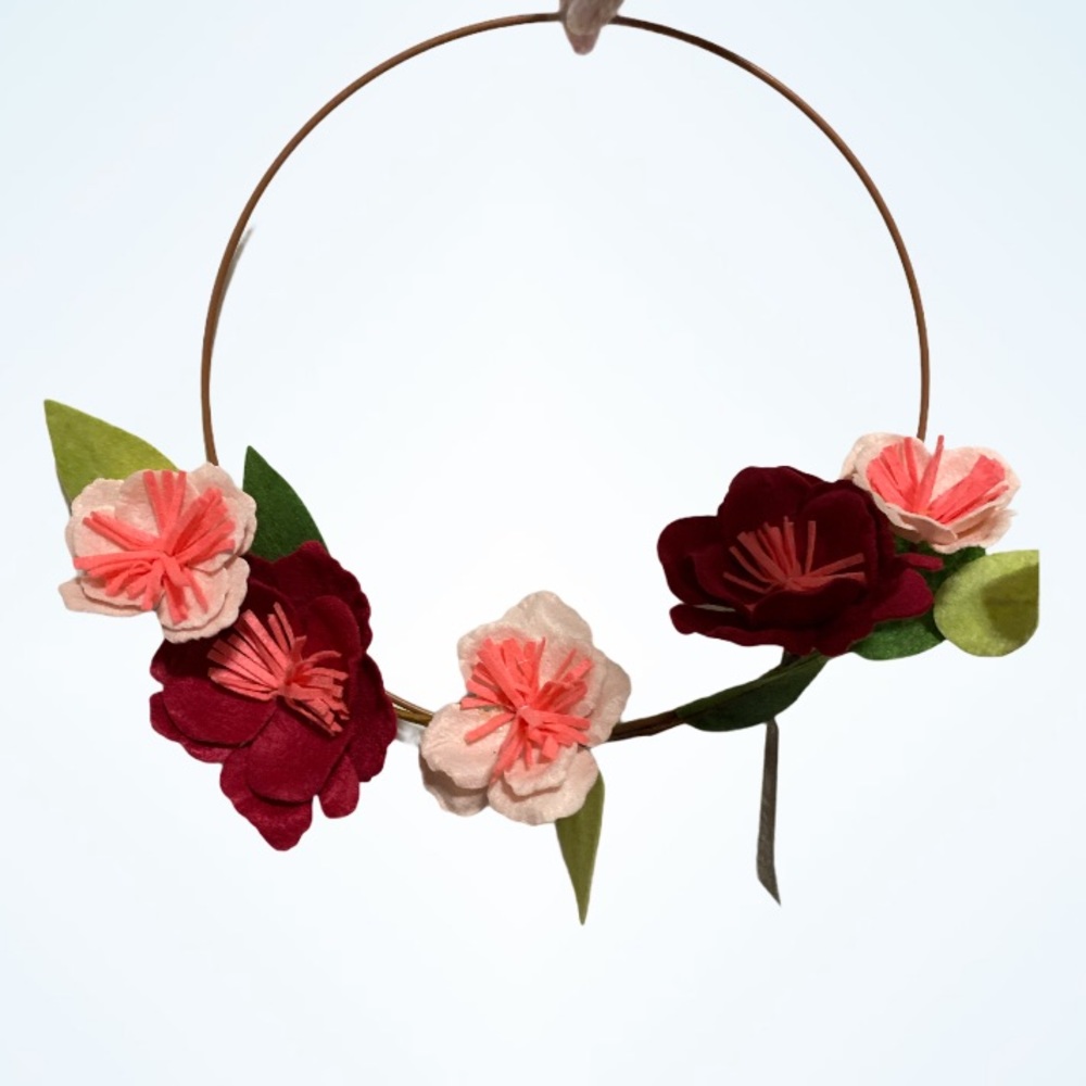 Spritz Pink Red Floral 14” Wreath NEW